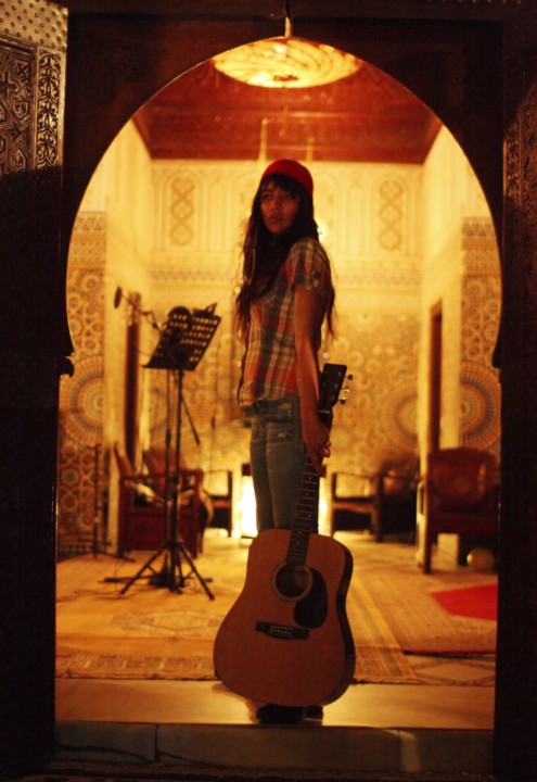 33 Khansa posing after the recording