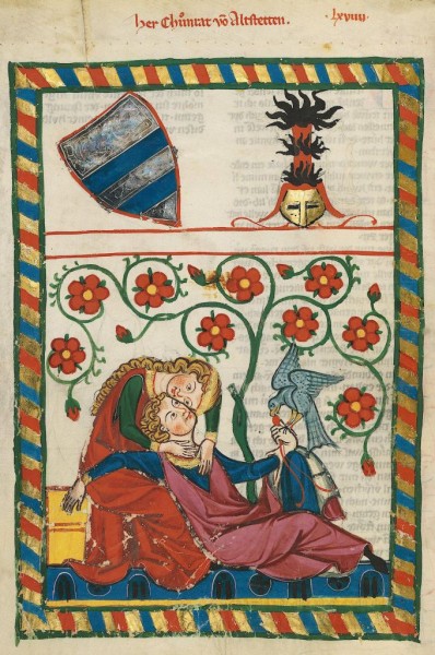 Ilustracja z Codex Manesse (między 1305 a 1315, domena publiczna).