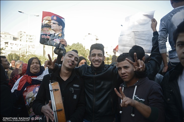 Demonstracja poparcia dla generała el Sisi. Fot Jonathan Raszad, wszelkie prawa zastrzeżone.